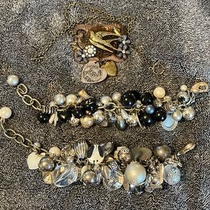 Awesome costume Jewelry repurposed Glam Bracelets Necklace